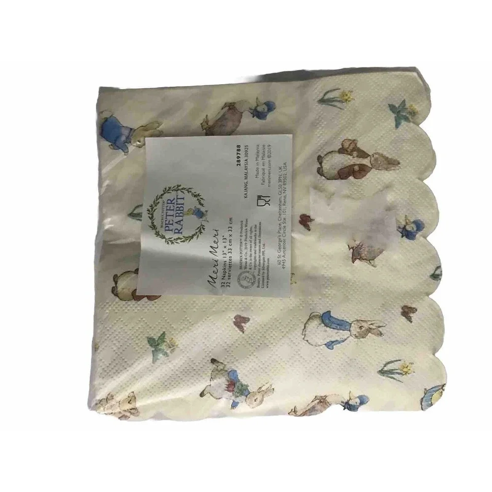 PETER RABBIT Meri Meri Easter Holiday Paper Napkins Pack Of 32 One Size
